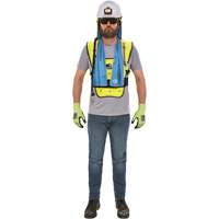 Chill-Its&reg; 6687 Economy Dry Evaporative Cooling Vest, Small/Medium, High Visibility Lime-Yellow Maritime Industrial Rubber