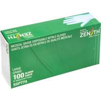 Puncture-Resistant Medical-Grade Disposable Gloves, Large, Nitrile, 4.5-mil, Powder-Free, Blue, Class 2 Maritime Industrial Rubber