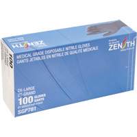 Puncture-Resistant Medical-Grade Disposable Gloves, 2X-Large, Nitrile, 5-mil, Powder-Free, Black, Class 2 Maritime Industrial Rubber
