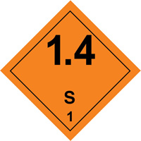 Hazardous Material Handling Labels, 4" L x 4" W, Black on Orange Maritime Industrial Rubber