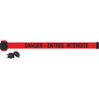 Wall Mount Barrier, Plastic, Magnetic Mount, 7', Red Tape Maritime Industrial Rubber