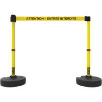 Ensemble de montants pour barri&egrave;re Plus, Plastique, 42" h, Ruban Jaune, Longueur du ruban 15' Maritime Industrial Rubber