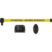 Plus Wall Mount Barrier System, Plastic, Screw Mount, 15', Yellow Tape Maritime Industrial Rubber