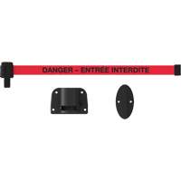 Plus Wall Mount Barrier System, Plastic, Screw Mount, 15', Red Tape Maritime Industrial Rubber