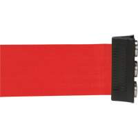 Barri&egrave;re &agrave; fixation murale avec ruban magn&eacute;tique, Acier, Fixation par vis, 12', Ruban Rouge Maritime Industrial Rubber