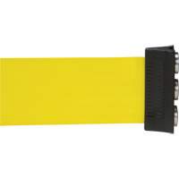 Barri&egrave;re &agrave; fixation murale avec ruban magn&eacute;tique, Acier, Fixation par vis, 12', Ruban Jaune Maritime Industrial Rubber