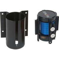 Barri&egrave;re &agrave; fixation murale avec ruban magn&eacute;tique, Acier, Fixation par vis, 7', Ruban Bleu Maritime Industrial Rubber