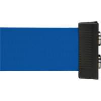 Barri&egrave;re &agrave; fixation murale avec ruban magn&eacute;tique, Acier, Fixation par vis, 7', Ruban Bleu Maritime Industrial Rubber
