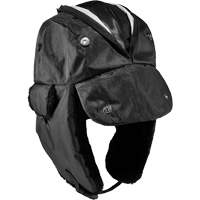 N-Ferno&reg; Zippered Trapper Hat, Polyurethane/Satin Lining, Medium/Small, Black Maritime Industrial Rubber