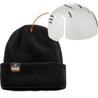 N-Ferno&reg; Zippered Rib Knit Beanie Hat with Bump Cap Insert, One Size, Black Maritime Industrial Rubber