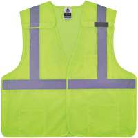 GloWear 8217BA Breakaway Mesh Safety Vest, High Visibility Lime-Yellow, Medium/Small, Polyester Maritime Industrial Rubber