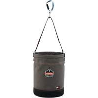 Arsenal&reg; 5940 Swiveling Carabiner Hoist Bucket, Canvas, 12.5" Dia. x 17" H, 150 lbs. Load Rating Maritime Industrial Rubber