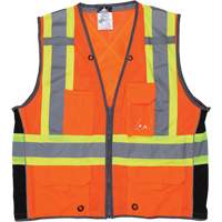 Veste de s&eacute;curit&eacute; pour arpenteur, Orange haute visibilit&eacute;, Grand, Polyester Maritime Industrial Rubber