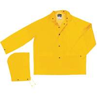 Imperm&eacute;able de s&eacute;rie classique avec capuchon amovible, Polyester/PVC, Grand, Jaune Maritime Industrial Rubber