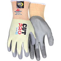 Gants enduits r&eacute;sistant &agrave; la coupe Cut Pro, Taille Moyen, Calibre 15, Rev&ecirc;tement Polyur&eacute;thane, Enveloppe en Kevlar, ASTM ANSI niveau A2 Maritime Industrial Rubber