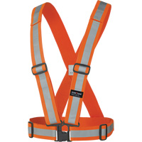 5591 Adjustable Safety Sash, High Visibility Orange, Silver Reflective Colour, One Size Maritime Industrial Rubber