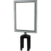 Porte-enseigne vertical robuste avec adaptateur pour poteaux Tensabarrier, Chrome poli Maritime Industrial Rubber