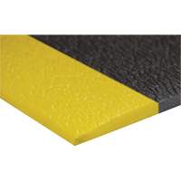 Airsoft Anti-Fatigue Mat, Pebbled, 3' x 5' x 3/8", Black/Yellow, PVC Sponge Maritime Industrial Rubber
