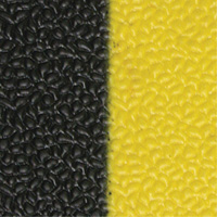 Airsoft Anti-Fatigue Mat, Pebbled, 3' x 5' x 3/8", Black/Yellow, PVC Sponge Maritime Industrial Rubber