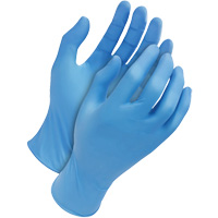 Gants jetables classiques, Moyen, Nitrile, 4 mils, Sans poudre, Bleu Maritime Industrial Rubber