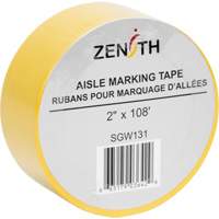 Aisle Marking Tape, 2" x 108', PVC, Yellow Maritime Industrial Rubber
