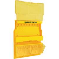 Deluxe Lockout Station with Cover and Trilingual Labels, None Padlocks, 32 Padlock Capacity, Padlocks Not Included Maritime Industrial Rubber