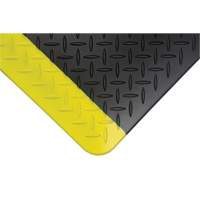 Tapis antifatigue, Losange, 1-2/3' x 3-1/4' x 3/4", Noir/Jaune, Polyur&eacute;thane Maritime Industrial Rubber