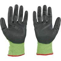High Visibility Dipped Gloves, Size Small, 15 Gauge, Polyurethane Coated, Polyethylene Shell, ASTM ANSI Level A5 Maritime Industrial Rubber