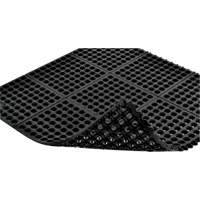 Tapis antifatigue &agrave; imbrication Cushion-Ease 550, &agrave; fentes, 3' x 3' x 3/4", Noir, Caoutchouc Maritime Industrial Rubber