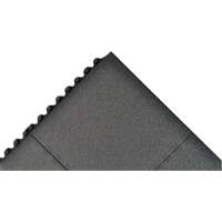 Tapis antifatigue &agrave; imbrication Cushion-Ease, Rugueux, 3' x 3' x 3/4", Noir, Caoutchouc naturel Maritime Industrial Rubber