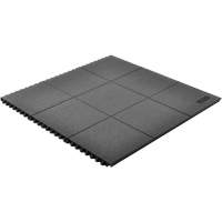 Tapis antifatigue &agrave; imbrication Cushion-Ease, Rugueux, 3' x 3' x 3/4", Noir, Caoutchouc naturel Maritime Industrial Rubber