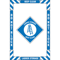 "Ladder Storage" Floor Marking Kit, Adhesive, English with Pictogram Maritime Industrial Rubber