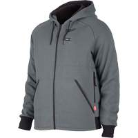 M12 Heated Hoodie Kit, Men's, 2X-Large, Grey, Polyester Maritime Industrial Rubber