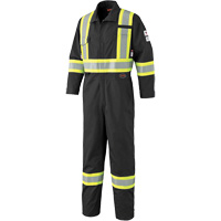 7702BK FR-Tech&reg; 88/12 FR Arc Rated Coveralls, Size 36, Black, 9.7 cal/cm² Maritime Industrial Rubber