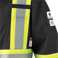 7702BK FR-Tech&reg; 88/12 FR Arc Rated Coveralls, Size 36, Black, 9.7 cal/cm² Maritime Industrial Rubber