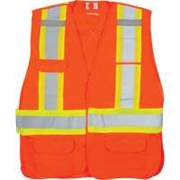 Veste d'arpenteur haute visibilit&eacute; conforme &agrave; la CSA, Orange haute visibilit&eacute;, Moyen, Polyester Maritime Industrial Rubber