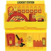 Standard Valve & Electrical Deluxe Lockout Station, Thermoplastic Padlocks, 32 Padlock Capacity, Padlocks Included Maritime Industrial Rubber