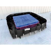 Ultra-IBC Berm&reg; Spill Berm, 400 US gal. Capacity, 6' W x 6' L x 18" H, L-Bracket Maritime Industrial Rubber