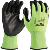 High-Visibility Cut-Resistant Gloves, Size Small, 15 Gauge, Nitrile/Polyurethane Coated, Polyethylene Shell, ANSI/ISEA 105 Level 3 Maritime Industrial Rubber