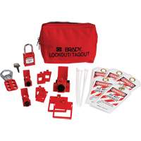 Electrical Lockout Tagout Kit with Nylon Safety Padlock in Pouch, Circuit Breaker Type Maritime Industrial Rubber