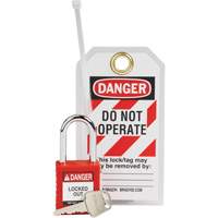 Nylon Safety Lockout Padlock & Tag Kit, 3 Components Maritime Industrial Rubber
