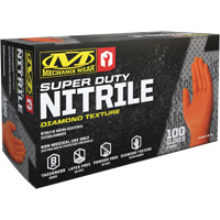 Super Duty Disposable Gloves, 9/Medium, Nitrile, 8-mil, Powder-Free, Orange Maritime Industrial Rubber