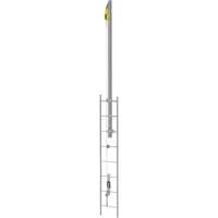 Ensemble de c&acirc;bles de s&eacute;curit&eacute; pour &eacute;chelle verticale Latchways avec avec potence de rallonge pour &eacute;chelle verticale SRL, Acier inoxydable Maritime Industrial Rubber
