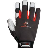 Clutch Gear&reg; Thinsulate Mechanic's Gloves, Grain Goatskin/Split Leather Palm, Size Small/7 Maritime Industrial Rubber