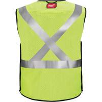 Breakaway Mesh Safety Vest, Black/High Visibility Lime-Yellow, Medium/Small Maritime Industrial Rubber