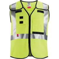 Breakaway Mesh Safety Vest, Black/High Visibility Lime-Yellow, Medium/Small Maritime Industrial Rubber