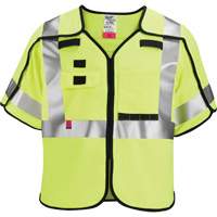 Breakaway Mesh Safety Vest, Black/High Visibility Lime-Yellow, Medium/Small Maritime Industrial Rubber