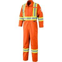7702T FR-Tech&reg; Arc-Rated Coverall, Size 40 (Tall), High Visibility Orange, 10 cal/cm² Maritime Industrial Rubber