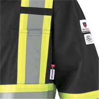 7702BKT FR-Tech&reg; Arc-Rated Coverall, Size 40 (Tall), Black, 10 cal/cm² Maritime Industrial Rubber