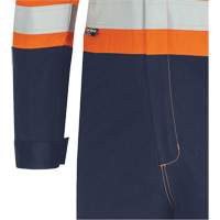 7702BB FR-Tech&reg; 2-Tone Safety Coverall, Size 36, Navy Blue/Orange, 10 cal/cm² Maritime Industrial Rubber